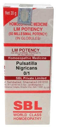 Sbl Pulsatilla Nigricans 0/1 Lm Globules 25 Gm Sbl Pulsatilla Nigricans 0/1 Lm Globules 25 Gm