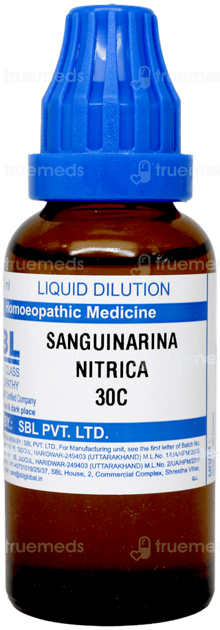Sbl Sanguinarina Nitrica 30c Dilution 30ml
