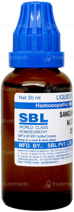 Sbl Sanguinarina Nitrica 30c Dilution 30ml