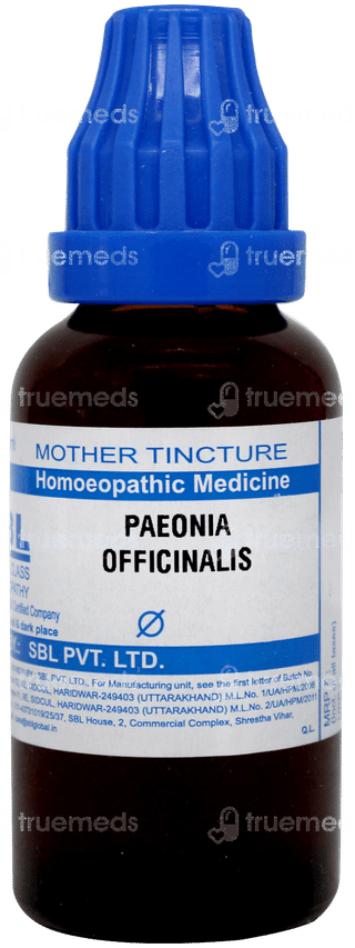 Sbl Paeonia Officianalis Q Mother Tincture 30ml