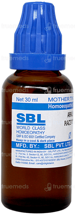 Sbl Aralia Racemosa Q Mother Tincture 30ml