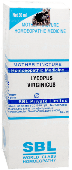 Sbl Lycopus Virginicus Q Mother Tincture 30 ML Sbl Lycopus Virginicus Q Mother Tincture 30 ML