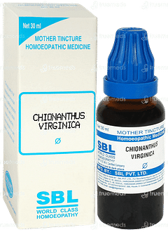 Sbl Chionanthus Virginica Q Mother Tincture 30ml