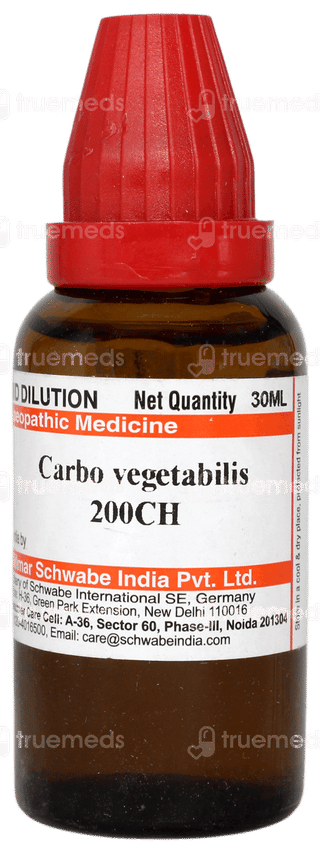 Dr Willmar Schwabe Carbo Vegetabilis 200ch Dilution 30ml
