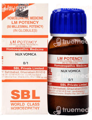 Sbl Nux Vomica 0/1 Lm Globules 20 GM