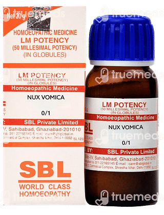 Sbl Nux Vomica 0/1 Lm Globules 20 GM