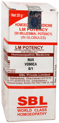 Sbl Nux Vomica 0/1 Lm Globules 20 GM