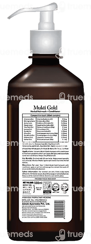 Axiom Mukti Gold Herbal Hairwash And Conditioner 500 ML