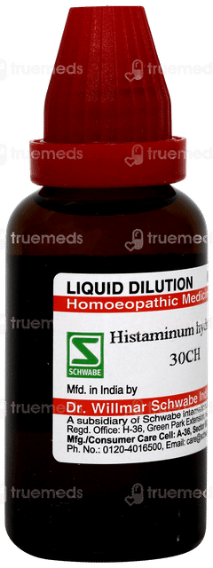 Dr Willmar Schwabe Histaminum Hydrochloricum 30ch Dilution 30ml