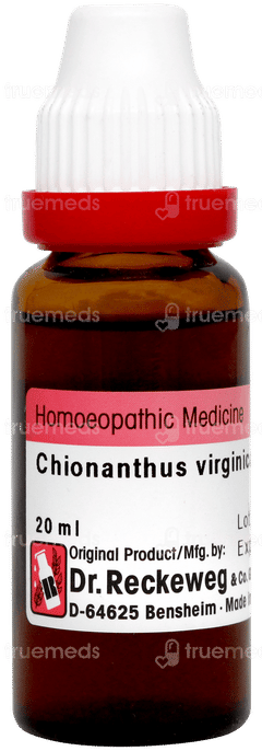 Dr Reckeweg Chionanthus Virginica Q Mother Tincture 20ml