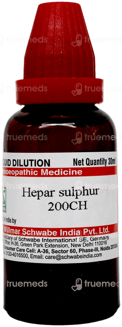 Dr Willmar Schwabe India Hepar Sulphur 200 Ch Dilution 30 Ml