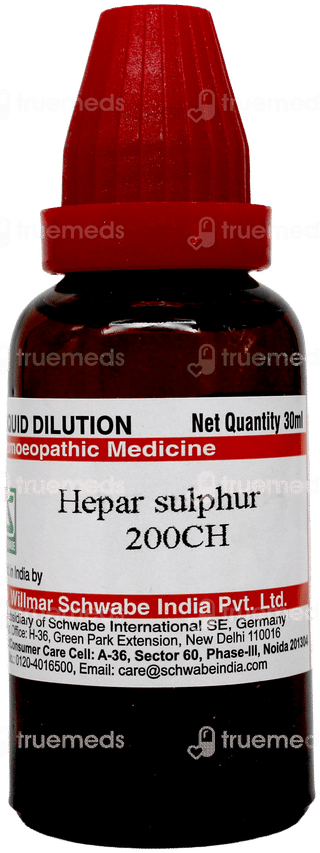 Dr Willmar Schwabe India Hepar Sulphur 200 Ch Dilution 30 Ml