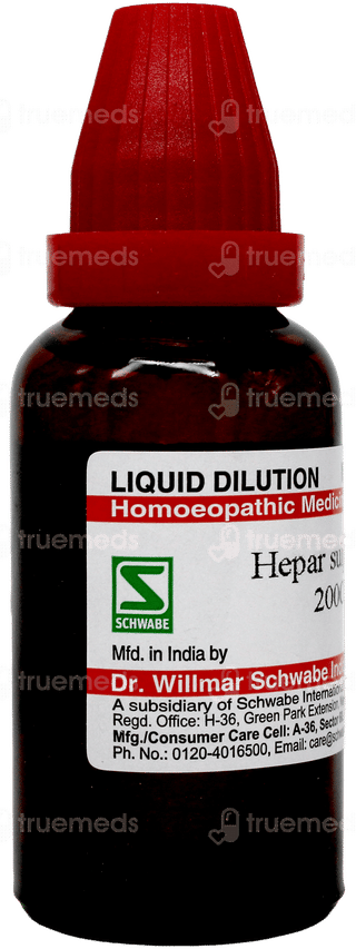 Dr Willmar Schwabe India Hepar Sulphur 200 Ch Dilution 30 Ml