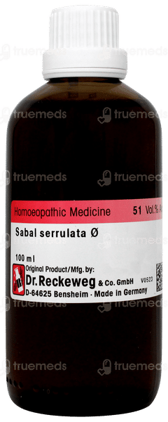 Dr Reckeweg Sabal Serr Q Mother Tincture 100ml