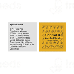 Control D Alcohol Swab Pack Of 100