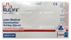 Nulife Medium Latex Medical Examination Rubber Gloves 100