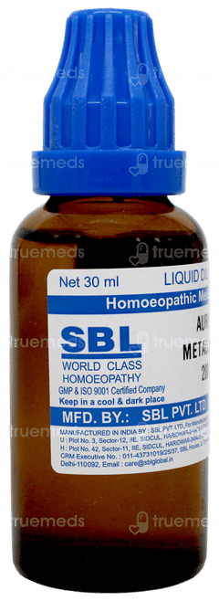 Sbl Aurum Metallicum 200c Dilution 30ml