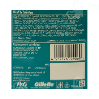 Gillette Mach 3 Shaving Razor Blades 6