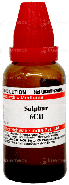 Dr Willmar Schwabe Sulphur 6ch Dilution 30ml Dr Willmar Schwabe Sulphur 6ch Dilution 30ml