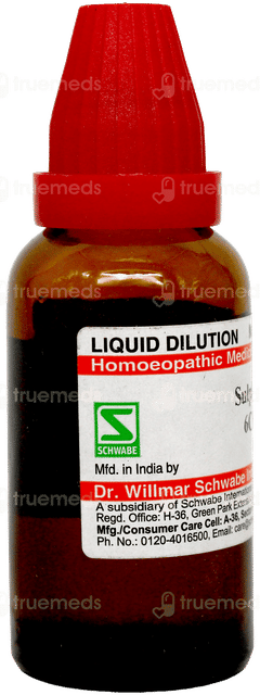 Dr Willmar Schwabe Sulphur 6ch Dilution 30ml Dr Willmar Schwabe Sulphur 6ch Dilution 30ml