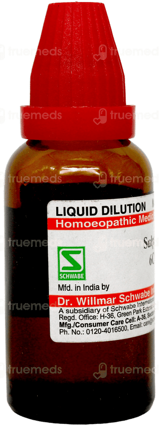 Dr Willmar Schwabe Sulphur 6ch Dilution 30ml