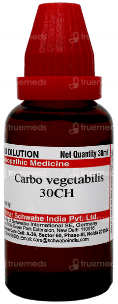 Dr Willmar Schwabe Carbo Vegetabilis 30ch Dilution 30ml