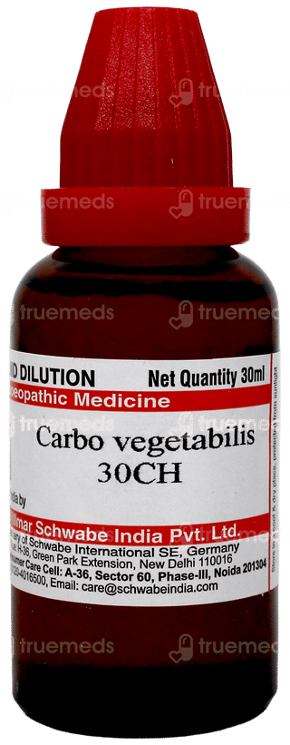 Dr Willmar Schwabe Carbo Vegetabilis 30ch Dilution 30ml