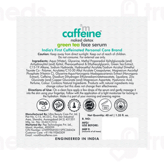 Mcaffeine Naked Detox Green Tea Face Serum 40Ml