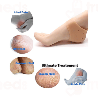 Dee Sons Silicone Gel Heel Pad Sock Beige Pack Of 2