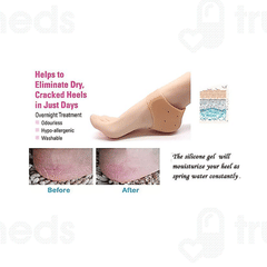 Dee Sons Silicone Gel Heel Pad Sock Beige Pack Of 2