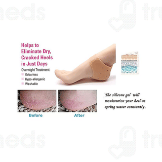 Dee Sons Silicone Gel Heel Pad Sock Beige Pack Of 2
