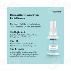 Rejusure 2% Alpha Arbutin + 2% Hyaluronic Acid + 1% Kojic Acid Facial Serum 30ml