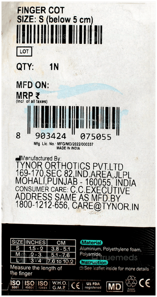 Tynor F 02 Small Finger Cot Splint 1
