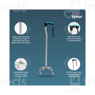 Tynor L 12 Quadripod Universal Size Walking Stick 1
