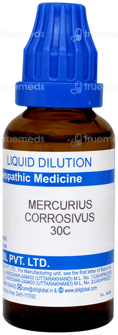 Sbl Mercurius Corrosivus 30c Dilution 30ml Sbl Mercurius Corrosivus 30c Dilution 30ml