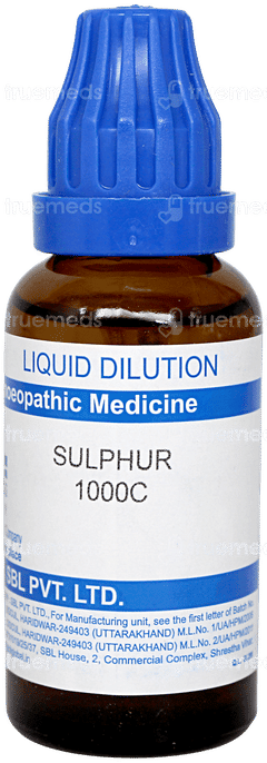 Sbl Sulphur 1000c Dilution 30ml