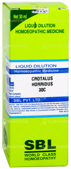 Sbl Crotalus Horridus 30 C Dilution 30 ML
