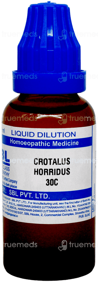 Sbl Crotalus Horridus 30 C Dilution 30 ML