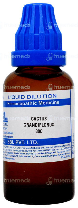 Sbl Cactus Grandiflorus 30c Dilution 30ml