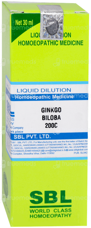 Sbl Ginkgo Biloba 200c Dilution 30ml