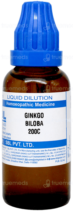 Sbl Ginkgo Biloba 200c Dilution 30ml