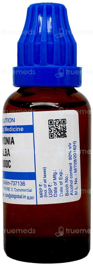 Sbl Bryonia Alba 1000C Dilution 30Ml