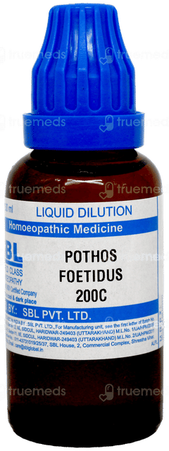 Sbl Pothos Foetidus 200 C Dilution 30 ML Sbl Pothos Foetidus 200 C Dilution 30 ML