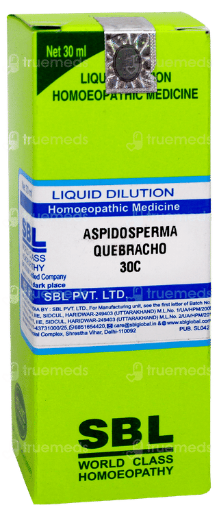 Sbl Aspidosperma Quebracho 30c Dilution 30ml