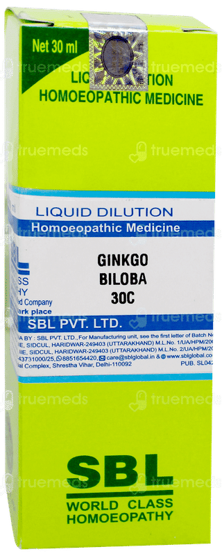 Sbl Ginkgo Biloba 30 C Dilution 30 ML