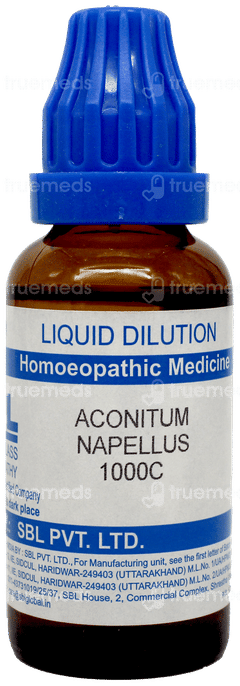 Sbl Aconitum Napellus 1000 C Dilution 30 ML