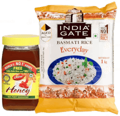 Dabur Honey 1Kg With India Gate Basmati Rice 1Kg Free