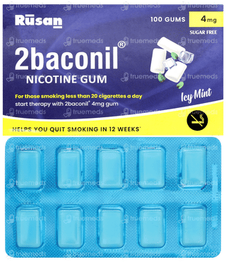 2baconil 4mg Icy Mint Sugar Free Nicotine Gums 10