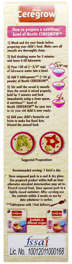 Nestle Ceregrow Multigrain With Milk & Fruits From 2 To 6 Years Kids Cereal 300gm