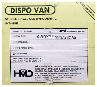 Dispo Van Single Use 10Ml Syringe 1